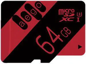 AEGO High Speed 64GB MicroSD Card 4K UHS-I Micro SDXC Memory Card for Kindle Fire Dash Cam Video (U3 64GB)