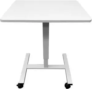 BodyBilt® Height Adjustable Rolling Laptop Desk with Lockable Wheels 
White