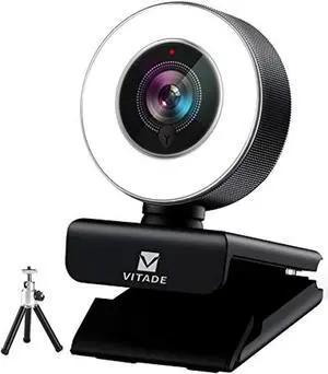 webcam 1080p with microphone & ring light, vitade 960a pro usb hd pc web camera video cam for streaming gaming conferencing