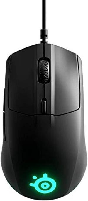 steelseries rival 3  gaming mouse  8500 cpi truemove core optical sensor  6 programmable buttons  split trigger buttons