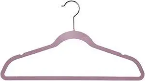 econoco hsl17pp50 velvet suit hanger with notch, pink (pack of 50)