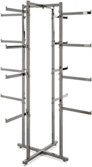econoco k36 folding lingerie tower, square tubing with rectangular tubular arms