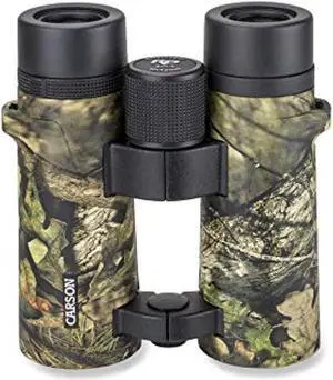 carson rd series 10x42mm mossy oak camouflage open bridge waterproof binoculars (rd-042mo)