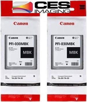 pfi-030mbk matte black 2-pack 55ml ink tanks in retail package by ces imaging