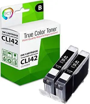 tct compatible ink cartridge replacement for canon cli-42 cli42 black works with canon pixma pro-100 printers - 2 pack