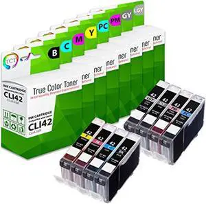tct compatible ink cartridge replacement for canon cli-42 cli42 works with canon pixma pro-100 printers (black, cyan, magenta,