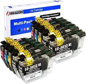 ink4work lc3013xl 10-pack compatible ink cartridges replacement for brother lc-3013 lc3013 lc3011 lc-3011 xl for use with mfc-j