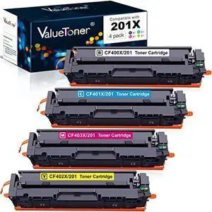 valuetoner compatible toner cartridge replacement for hp 201x 201a cf400x cf401x cf402x cf403x cf400a for color laserjet pro mf