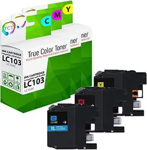 tct compatible ink cartridge replacement for brother lc103 lc103c lc103m lc103y works with brother mfc-j470dw j475dw j6920dw j2