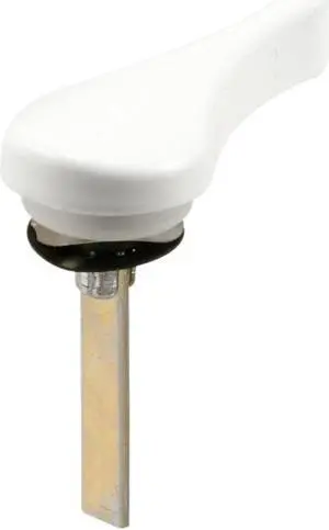 prime-line products e 2703 sliding door latch lever with washers and push nut, white, diecast