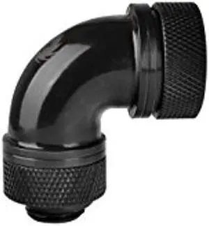 thermaltake pacific diy lcs black g1/4 petg 16mm (5/8") od tube 90 degree compression fitting cooling cl-w097-ca00bl-a