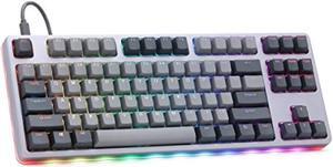 drop ctrl high-profile mechanical keyboard - tenkeyless tkl (87 key) gaming keyboard, hot-swap switches, programmable, backlit rgb led, usb-c, doubleshot pbt, aluminum (gray, cherr