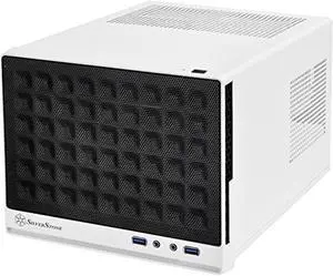 silverstone technology ultra compact mini-itx computer case with mesh front panel white & black (sst-sg13wb-usa)