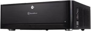 silverstone technology htpc case with aluminum front panel micro-atx, 2x hot-swap drive bays, 3x120mm golf bladed fan, usb 3.0 x2 in black gd06b-usa