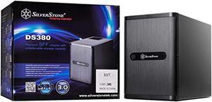 silverstone technology ds380b premium mini-itx/dtx small form factor nas computer case, black newest version ds380b-x