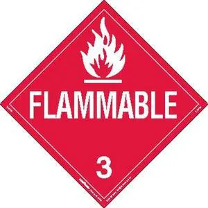 labelmaster z-rvw2 flammable liquid hazmat placard, worded, rigid vinyl (pack of 25)
