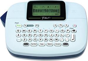 Brother P-touch, PTM95, Handy Label Maker, 9 Type Styles, 8 Deco Mode Patterns, Navy Blue, Blue Gray