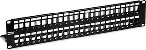 trendnet 48-port blank keystone shielded 2u hd patch panel, tc-kp48s, 2u 19? metal rackmount housing, network management panel, recommended with tc-k06c6a cat6a keystone jacks (sold separately)