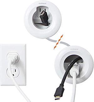 echogear in wall cable management kit - includes power & low voltage cable management - hide tv wires when mounting a tv - includes hole saw drill attachment for easy install