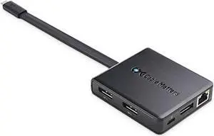cable matters triple monitor usb c hub (usb c dock) with 3x displayport, usb-a and usb-c, gigabit ethernet, and 100w charging - thunderbolt 3 and thunderbolt 4 port compatible for windows