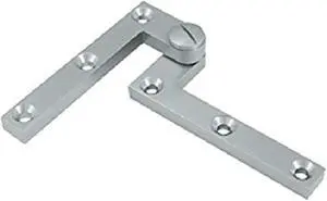 4.38 in. x 0.63 in. x 0.38 in. Solid Brass Pivot Hinge - Pair (Brushed Chrome)