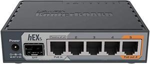 mikrotik hex s gigabit ethernet router with sfp port (rb760igs)