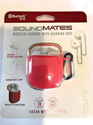 tzumi wireless charging earbuds, pink