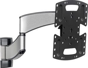sanus premium full motion tv wall mount for 19" - 40" tvs - stainless steel finish with fluidmotion design for smooth extension, swivel and tilt- low profile tv bracket with easy 3