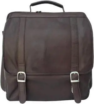 piel leather vertical computer backpack, chocolate, one size