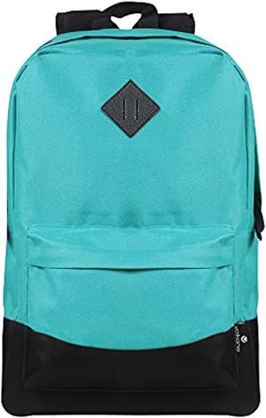 volkano 18-inch laptop backpack with laptop sleeve 15.6-inch, adjustable shoulder straps, zippered compartment travel bag for business, school, travel computer bookbag [teal] - daily grind