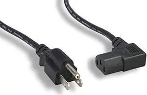 cablelera 3' north american power cord, nema 5-15p and iec-60320-c13 right angle, black (zada15pc-03)