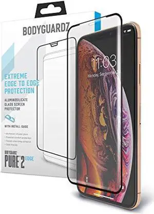 bodyguardz - pure 2 edge glass screen protector for iphone 11 pro, ultra-thin edge-to-edge tempered glass screen protection - case friendly