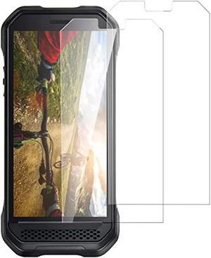 nakedcellphone compatible with verizon kyocera duraforce ultra 5g uw (e7110) tempered glass screen protector - twin pack - clear transparent 9h hard scratch guard crack saver