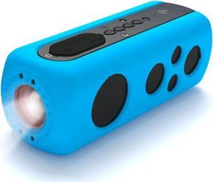 sound box splash sports portable speaker - wireless rugged waterproof bluetooth compatible audio stereo with aux in jack, rechargeable battery - iphone, android, ipad, mp3 - pylesport pwpbt75bl (blue)