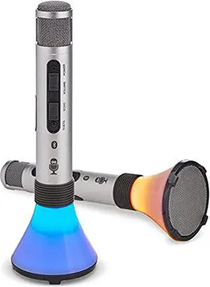 singing machine duet portable bluetooth speaker with microphone 2-pack singing machine duet portable bluetooth speaker with microphone 2-pack