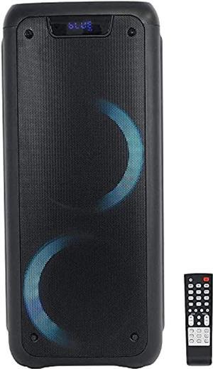 norcent nsp-28 dual 8" inch party portable bluetooth speaker with sound activated lights battery powered rechargeable 3600 mah 5 hours play time 4500 p.m.p.o
