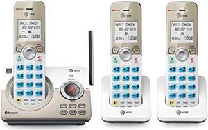 at&t dl72319 dect 6.0 3-handset cordless phone for home with connect to cell, call blocking, 1.8" backlit screen, big buttons, intercom, and unsurpassed range