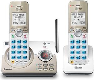 at&t dl72219 dect 6.0 2-handset cordless phone for home with connect to cell, call blocking, 1.8" backlit screen, big buttons, intercom, and unsurpassed range
