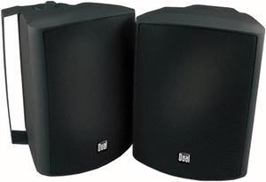 dual electronics lu53pb 3-way high performance outdoor indoor speakers with powerful bass | effortless mounting swivel brackets | all weather resistance | expansive stereo sound coverage | sold in pa