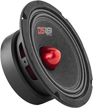 ds18 pro-gm6.4b loudspeaker - 6.5", midrange, red aluminum bullet, 480w max, 4 ohms,1.5" kapton vc premium quality audio door speakers for car or truck stereo sound system (1 speaker)