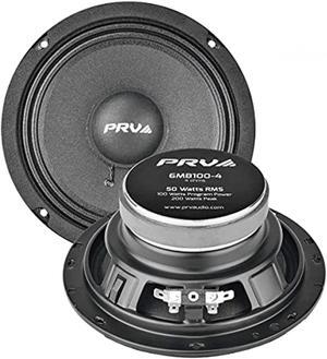 prv audio 6mb100-4 pair of 6.5 inch midbass speaker for pro car audio, 4 ohm, 50 watts rms power, 200 watts max power mid bass factory replacement loudspeaker (pair)