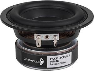 dayton audio tcp115-4 4" treated paper cone midbass woofer 4 ohm