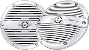 pioneer ts-me650fc 6-1/2" 2-way marine speakers (white classic grilles)
