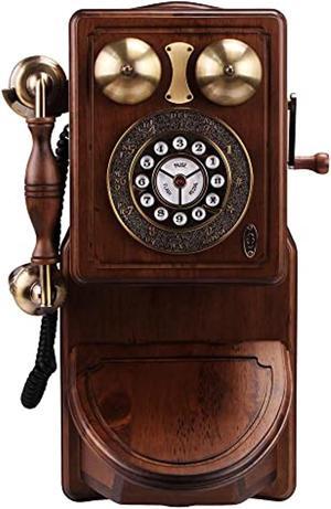 vintage/classic style corded phone - retro design landline telephone, antique wall-mount phone