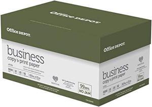 office depot brand business multi-use print & copy paper, letter size (8 1/2" x 11"), 92 (u.s.) brightness, 20 lb, white, 500 sheets per ream, case of 10 reams