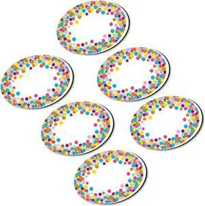 ashley productions magnetic whiteboard eraser, oval confetti, pack of 6