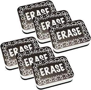 ashley productions magnetic whiteboard eraser, chalk loop, pack of 6
