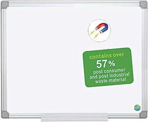 mastervision 2 x 3 feet earth magnetic platinum pw dry erase, aluminum frame (cr0620030)