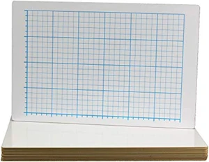 flipside products 22012 12x18 quadrant grid dry erase board - 1/2 inch sq, two-sided, white (pack of 12)