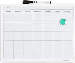 Magnetic Dry Erase Monthly Calendar 14x11.66 White 260U0004